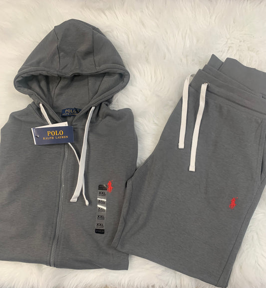 DK Grey Polo Jogger Tracksuit Set