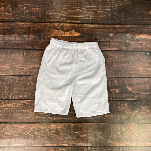 White Solid Fleece Shorts
