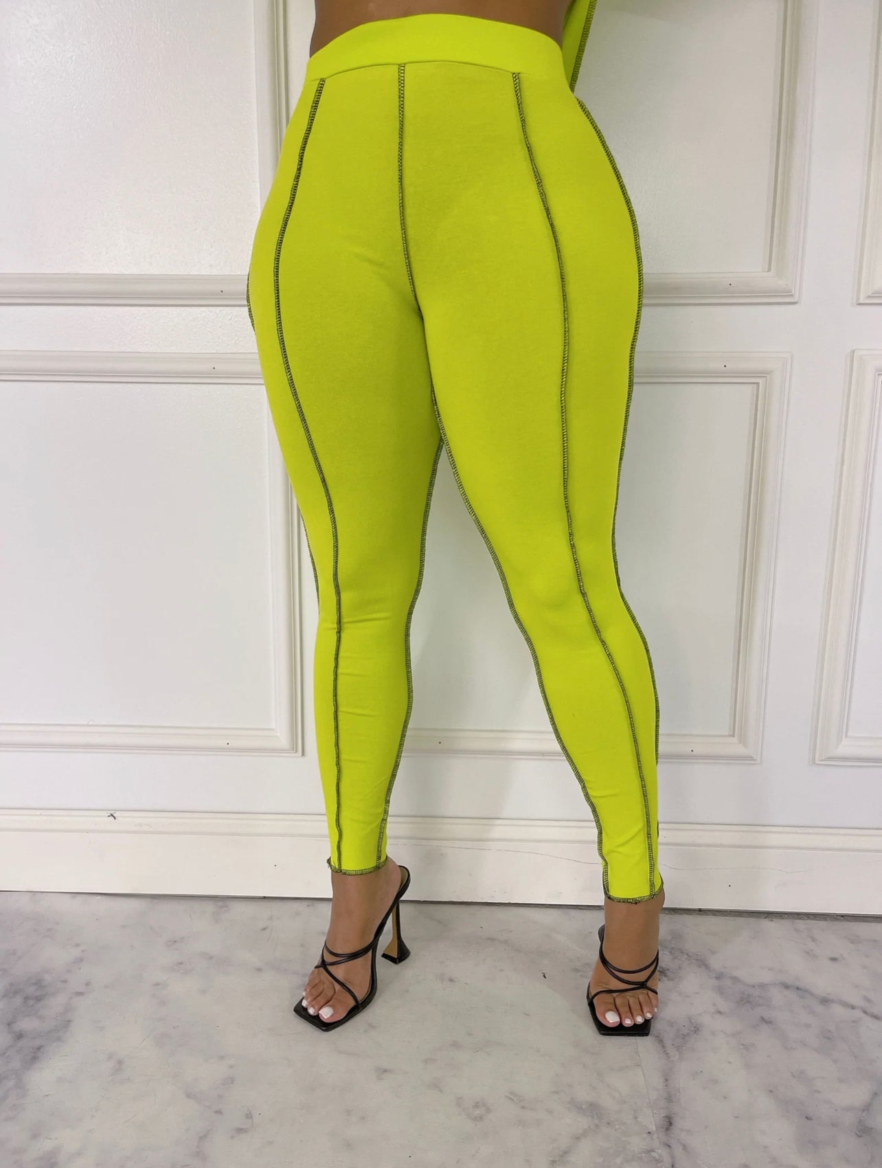 High Waisted Leggings (Lime Green)